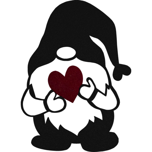 Charming Love: Gnome Heart Metal Wall Art