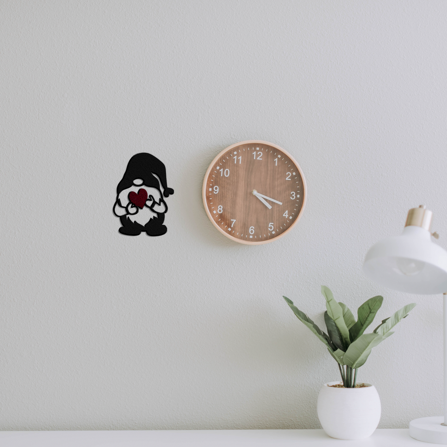 Charming Love: Gnome Heart Metal Wall Art