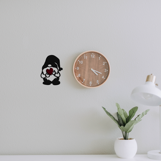 Charming Love: Gnome Heart Metal Wall Art