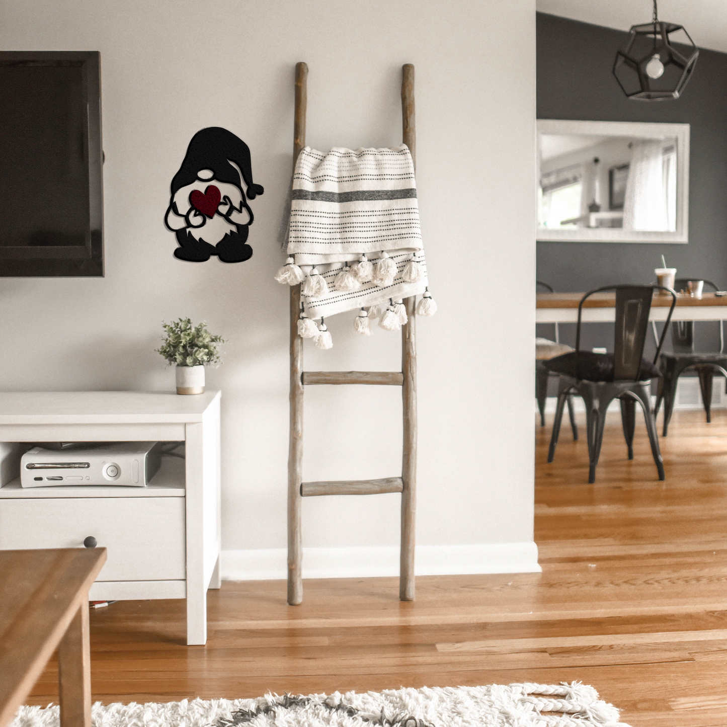 Charming Love: Gnome Heart Metal Wall Art
