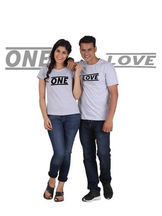 Harmony Duo 'One Love' Gray Couple Tee – Classic Comfort