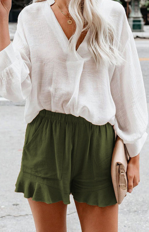 Women's Elegant Cotton Lace-Trim Shorts - Casual & Stylish