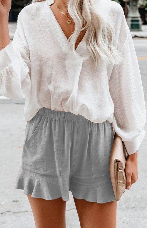 Women's Elegant Cotton Lace-Trim Shorts - Casual & Stylish