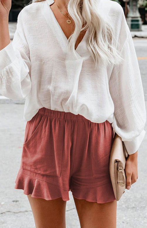 Women's Elegant Cotton Lace-Trim Shorts - Casual & Stylish
