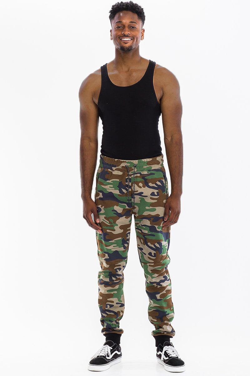Urban Edge Men's Camo Heather Cotton Blend Sweatpants