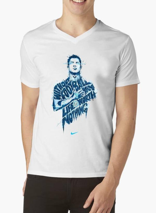 Football Fervor: 'Nothing Without Football' Versatile V-Neck Tee