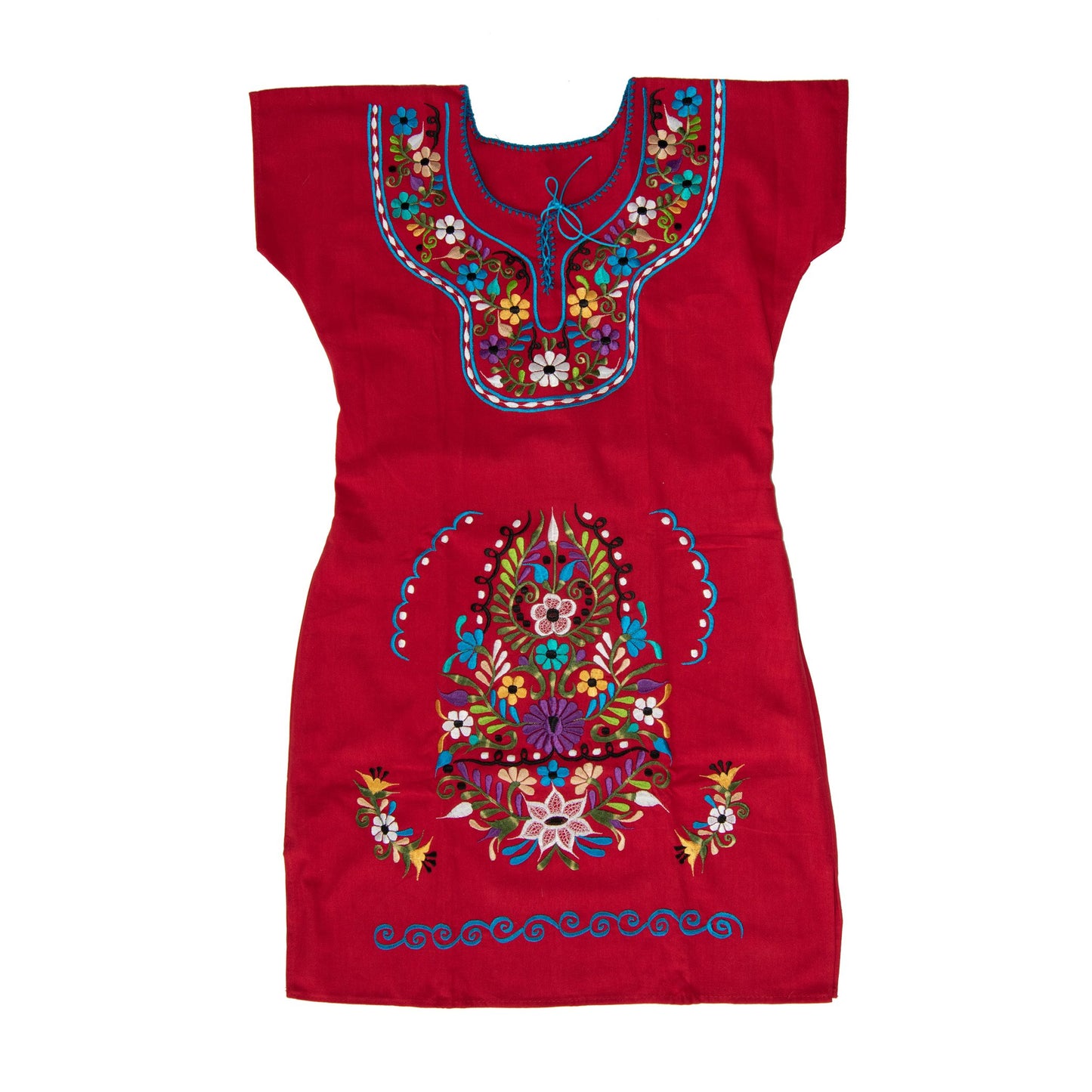 Multi-Color Embroidery Mexican Dress