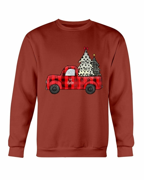 Vintage Holiday Ride - Christmas Tree Truck Crewneck Sweatshirt