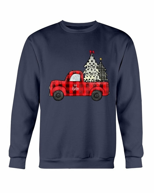 Vintage Holiday Ride - Christmas Tree Truck Crewneck Sweatshirt