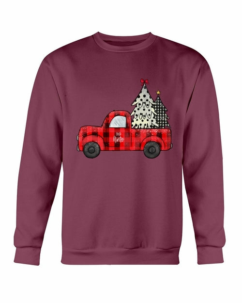 Vintage Holiday Ride - Christmas Tree Truck Crewneck Sweatshirt