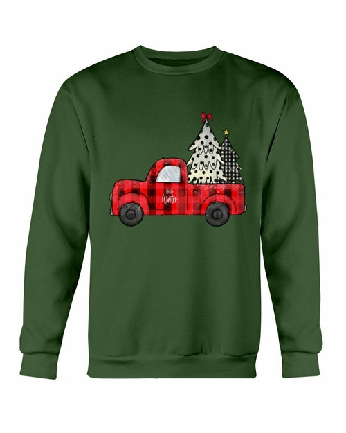 Vintage Holiday Ride - Christmas Tree Truck Crewneck Sweatshirt