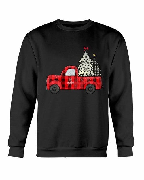 Vintage Holiday Ride - Christmas Tree Truck Crewneck Sweatshirt