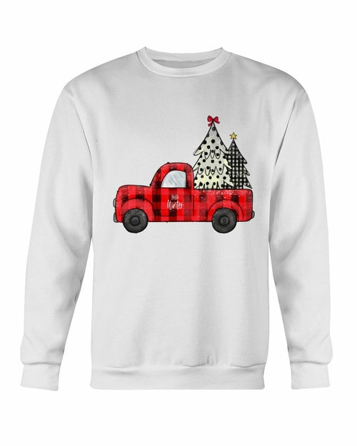 Vintage Holiday Ride - Christmas Tree Truck Crewneck Sweatshirt