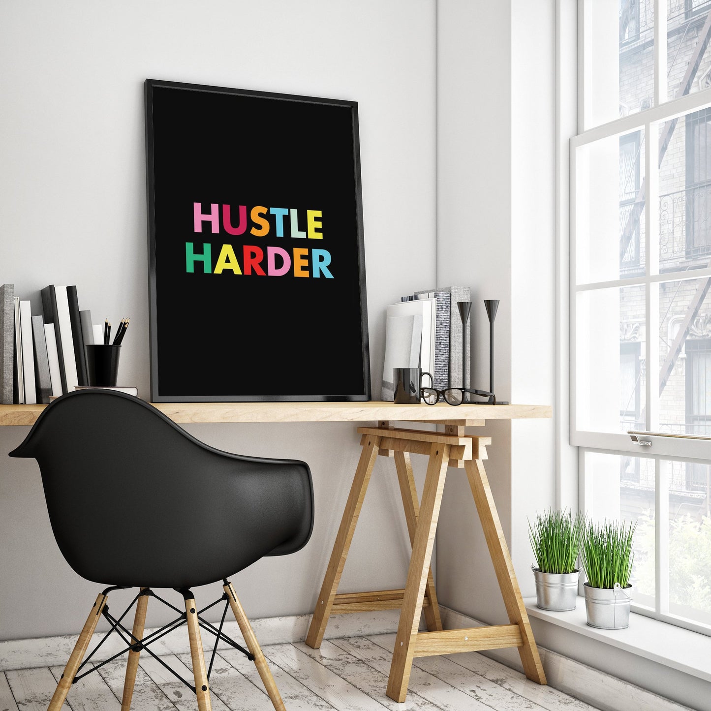 "HUSTLE HARDER" Motivational Poster