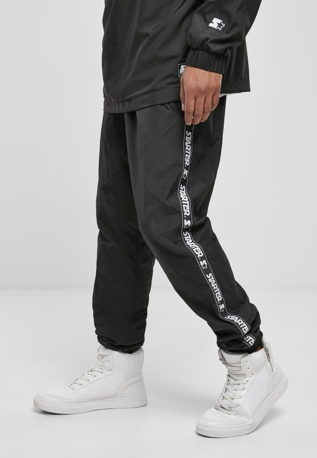 Athletic Elite 'Starter Classic' Black Nylon Joggers for Men
