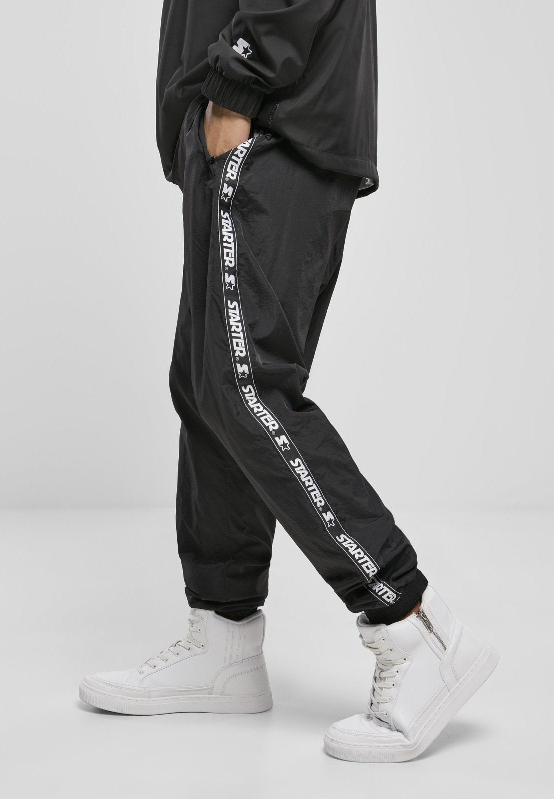 Athletic Elite 'Starter Classic' Black Nylon Joggers for Men