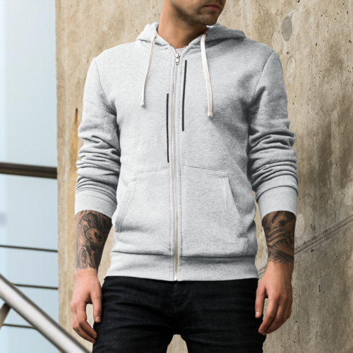 Urban Elegance: Men's Striped Zip-Up Hoodie