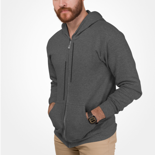 Urban Elegance: Men's Striped Zip-Up Hoodie