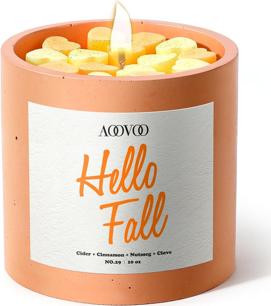 Fall Candles Decor - Mulled Cider Candle |Thanksgiving Decor | Fall Scented Soy Candles 10Oz| Candles for Home Scented