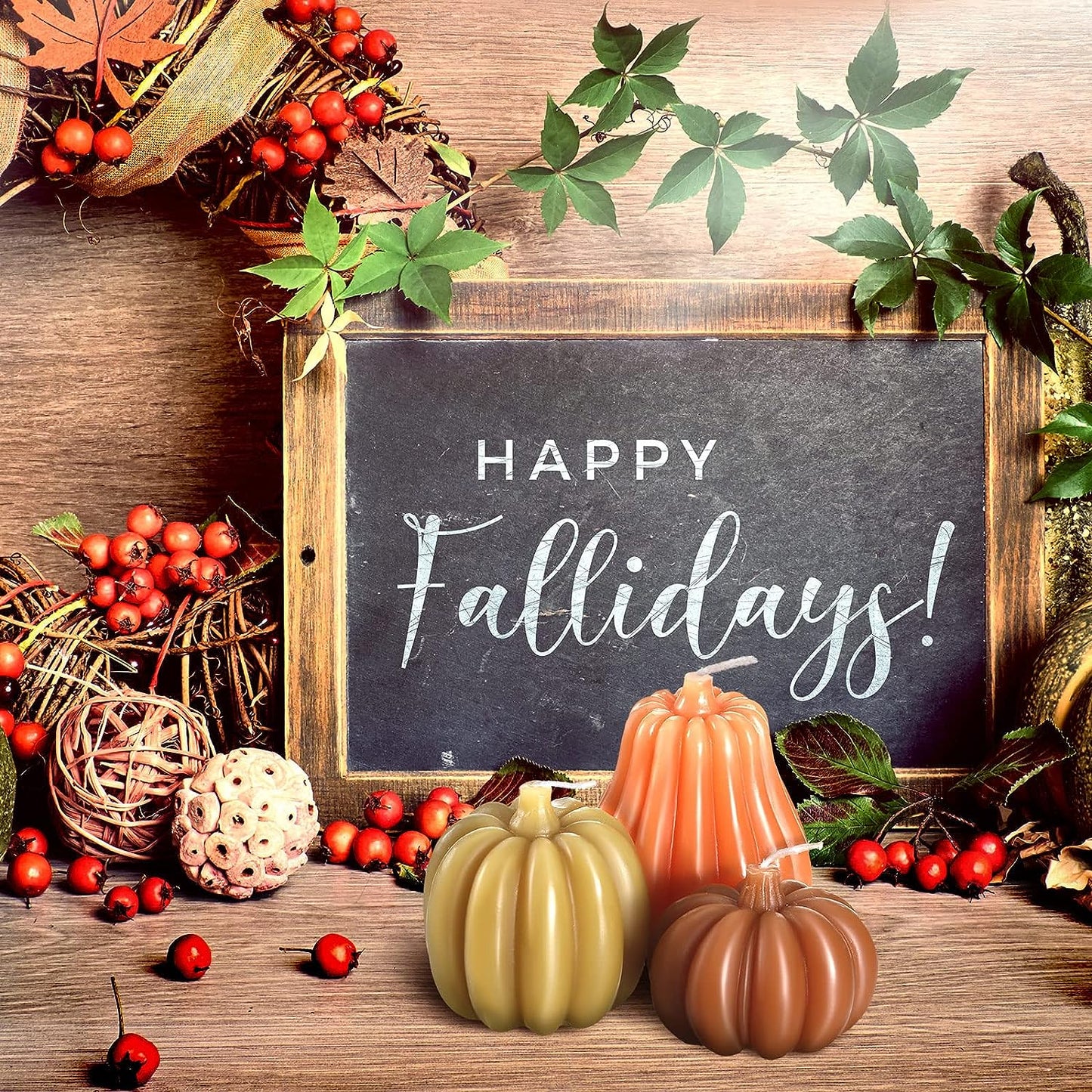 Soy Wax Candles: Handmade ORANGE, YELLOW Pumpkin Shaped Scented Candles | Pumpkin Dreams: 3 Handmade Fall Soy Candles in Pastel Hues π