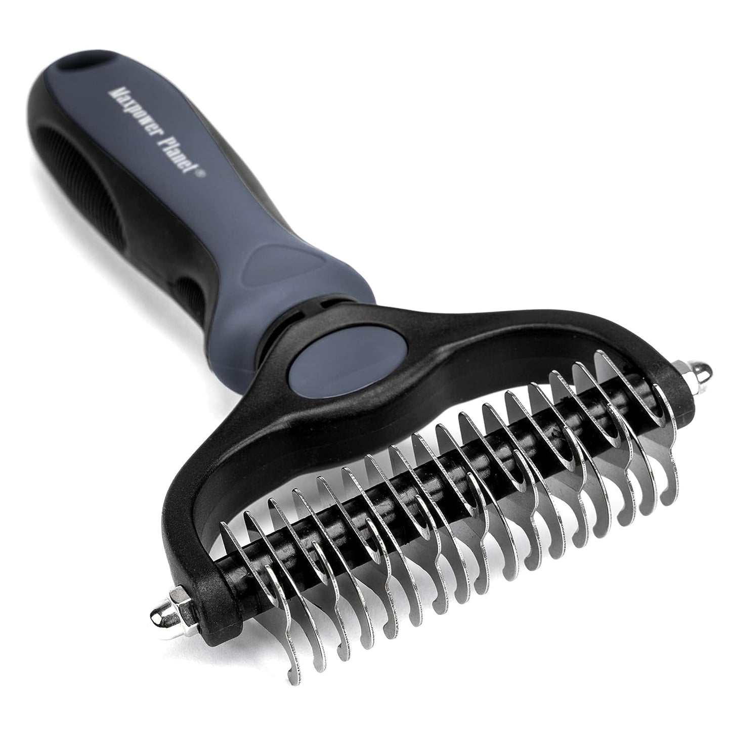 Double-Sided Pet Grooming Brush: Unlock Your Pet's Best Fur | Essential Shedding & Dematting Undercoat Rake Comb | Perfect for Dogs & Cats | Extra Wide Design in Captivating Blue | Elevate Your Grooming Routine with Flawless Results!