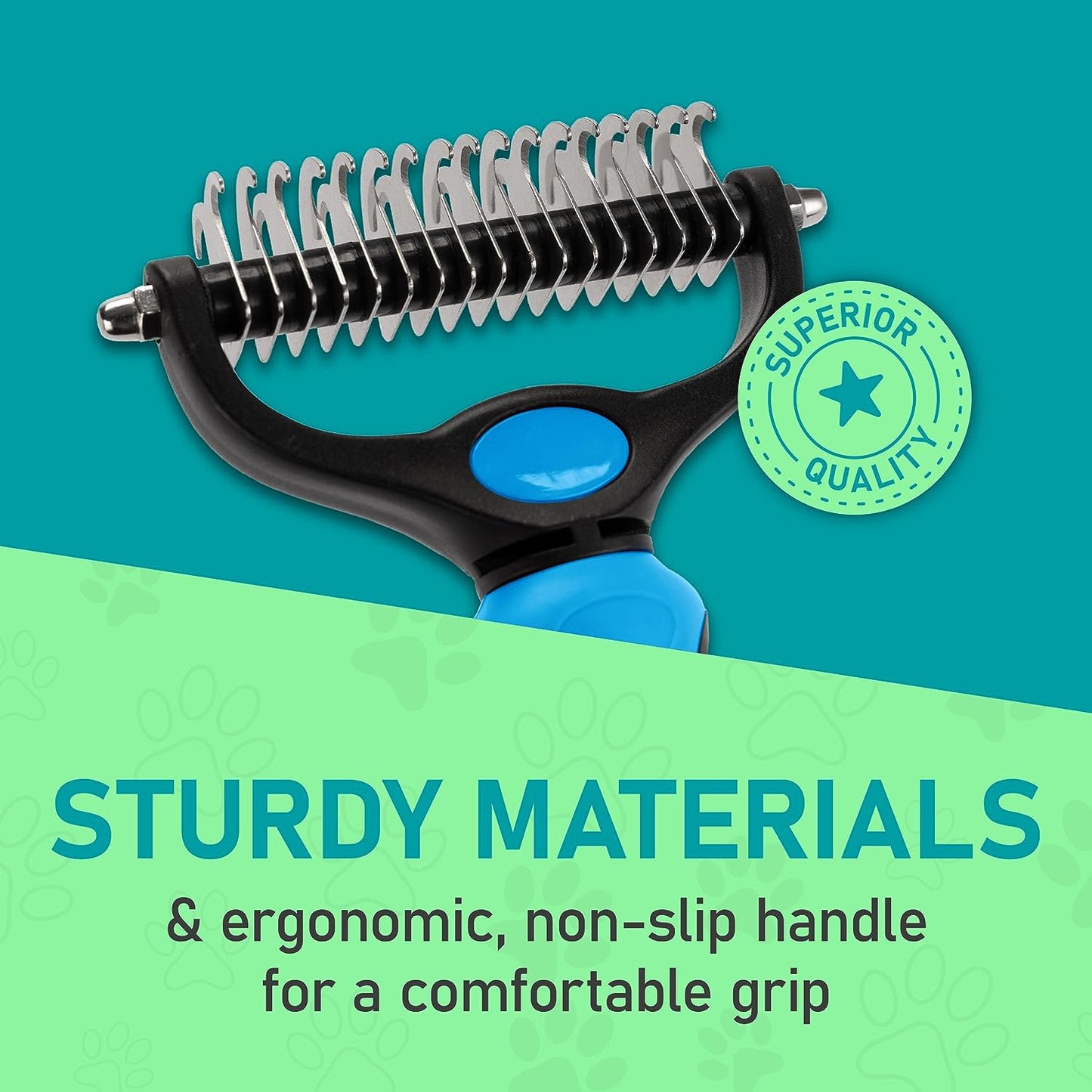 Double-Sided Pet Grooming Brush: Unlock Your Pet's Best Fur | Essential Shedding & Dematting Undercoat Rake Comb | Perfect for Dogs & Cats | Extra Wide Design in Captivating Blue | Elevate Your Grooming Routine with Flawless Results!
