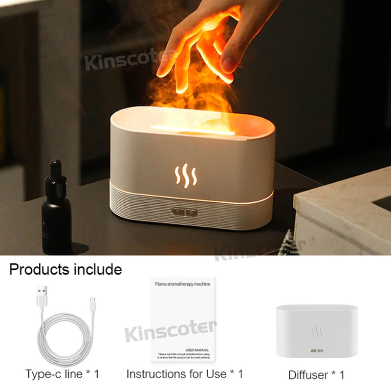 LED Aroma Diffuser | Air Humidifier | Ultrasonic Cool Mist Maker | Essential Oil Flame Lamp Diffusor