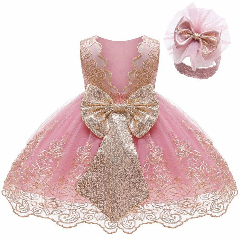 Designed Exclusively for 0-2 Year-Old Royalty: Sparkling Princess Dresses for Your Little Angel! Perfect Attire for Every Occasion: Weddings, Parties, Baptisms, and Christmas Delights