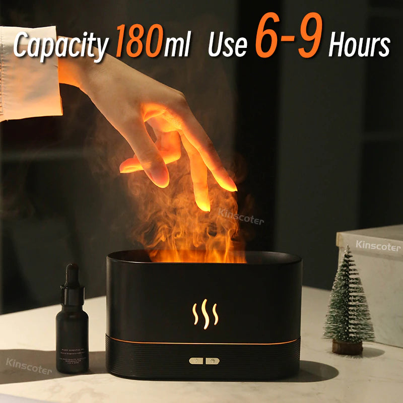 LED Aroma Diffuser | Air Humidifier | Ultrasonic Cool Mist Maker | Essential Oil Flame Lamp Diffusor