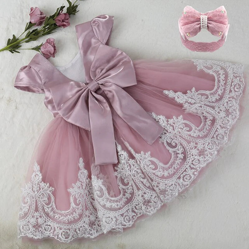 Designed Exclusively for 0-2 Year-Old Royalty: Sparkling Princess Dresses for Your Little Angel! Perfect Attire for Every Occasion: Weddings, Parties, Baptisms, and Christmas Delights