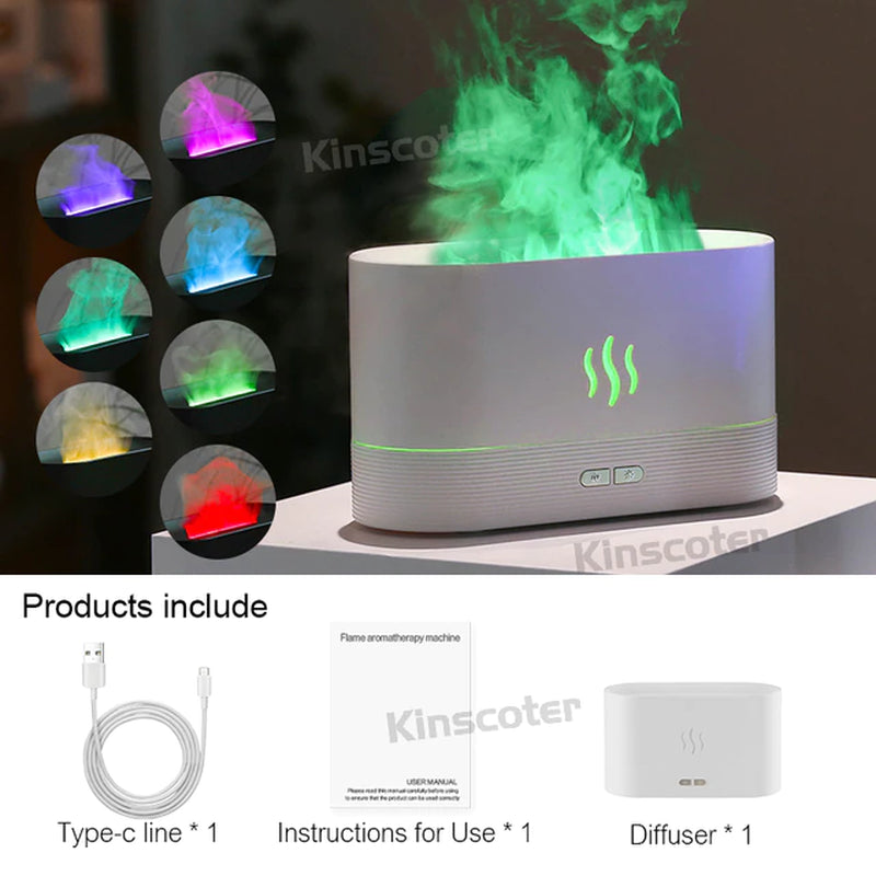 LED Aroma Diffuser | Air Humidifier | Ultrasonic Cool Mist Maker | Essential Oil Flame Lamp Diffusor