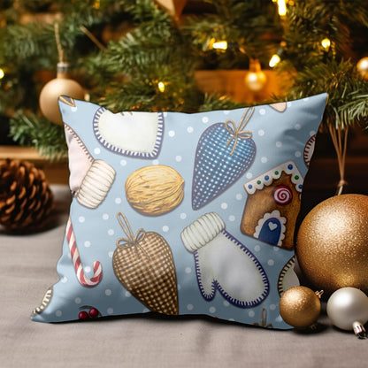 Festive Elegance: Christmas Ornament Pattern Throw Pillow | Homeezone