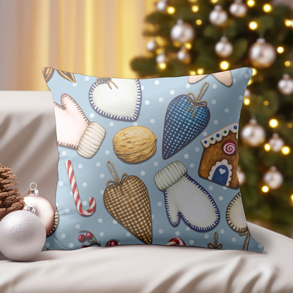 Festive Elegance: Christmas Ornament Pattern Throw Pillow | Homeezone