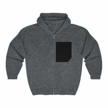 Metro Sleek Men's Faux Pocket Heavy Blend Zip Hoodie in Black