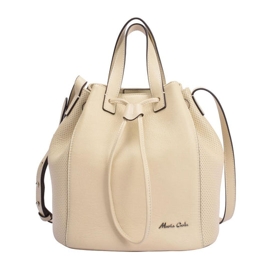 Maria Carla Elegance: Women's Cream Soft Grain Leather Handbag