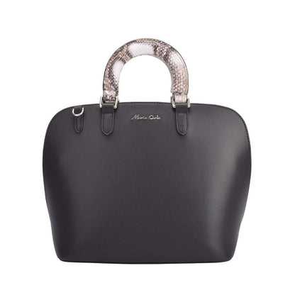 Maria Carla Chic Dome: Women's Luxury Leather Handbag with Snake Print Handles