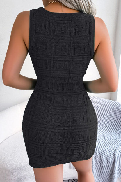 Chic Elegance: Cutout Sleeveless Knit Dress - Perfect for Any Occasion
