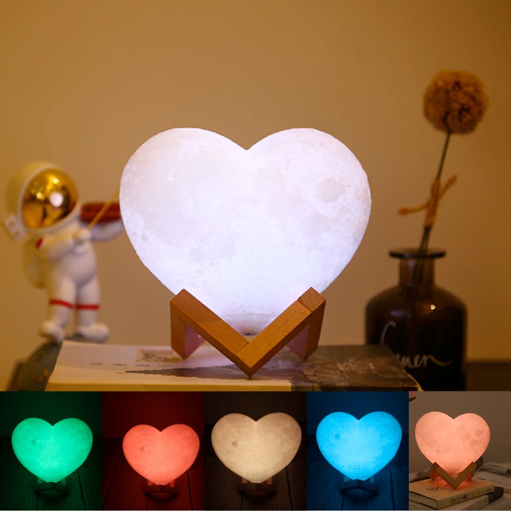 Heart Shape Moon Glowing LED Lamp