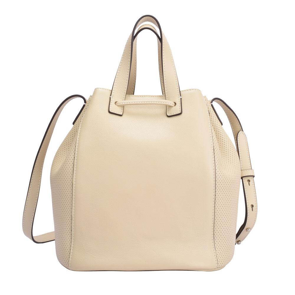 Maria Carla Elegance: Women's Cream Soft Grain Leather Handbag