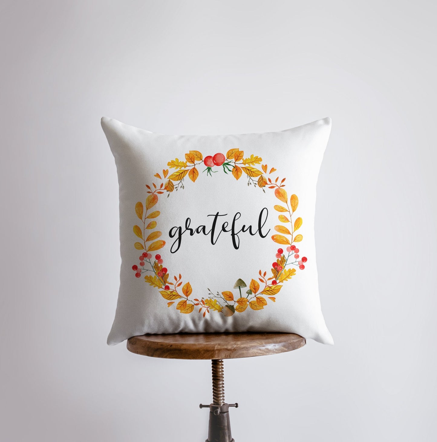 Grateful Pillow Cover |  Fall Thanksgiving Decor | Farmhouse Pillows |