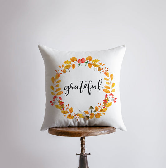 Grateful Pillow Cover |  Fall Thanksgiving Decor | Farmhouse Pillows |
