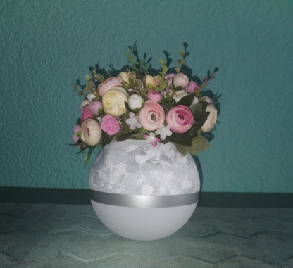 Handpainted Glass Vase for Flowers | Painted Art Glass Round Bubble