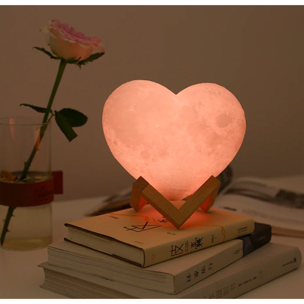 Heart Shape Moon Glowing LED Lamp