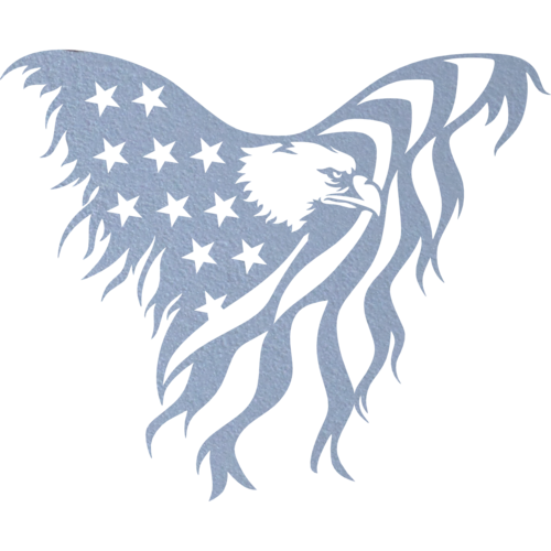 Patriotic American Eagle - Black Metal Wall Art