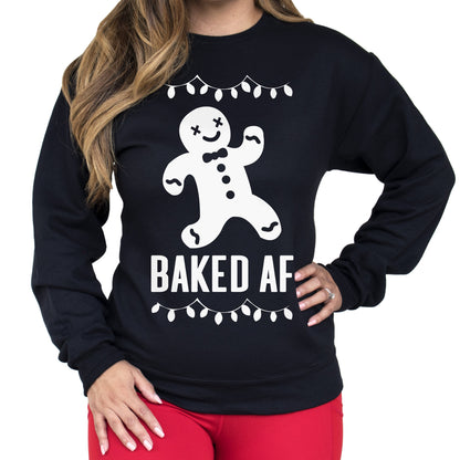 Get Festively 'BAKED AF' - Ugly Christmas Sweatshirt Selection