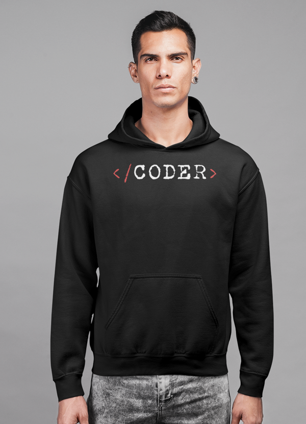 Geek Chic: 'Coder' Fleece Blend Hoodie for Tech Enthusiasts