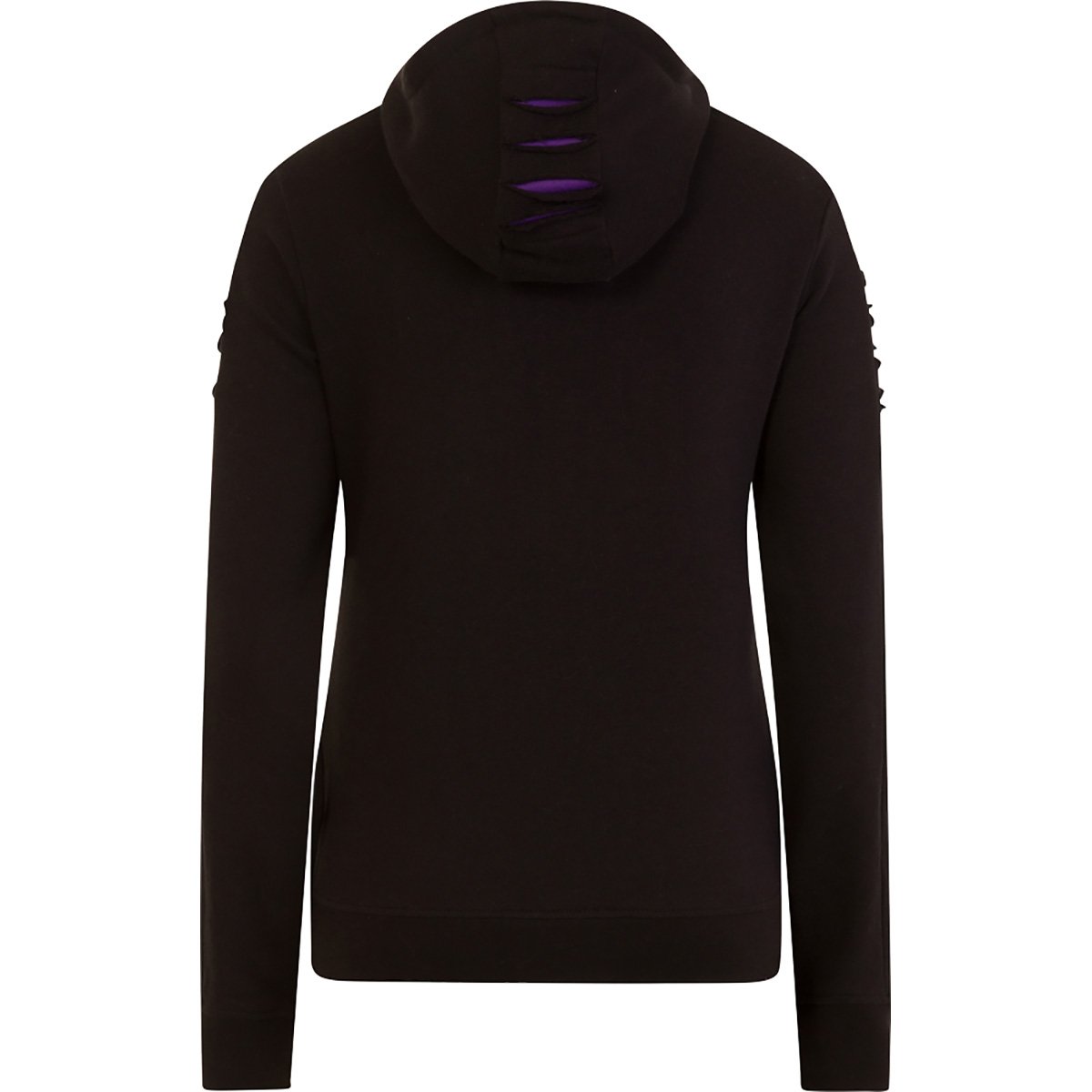 BRIGHT EYES - Large Hood Ripped Hoody Purple-Black.