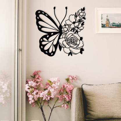 Ethereal Floral Butterfly - Elegant Metal Wall Art by Badger Steel USA