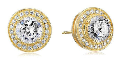 Halo Stud Earrings with Crystals with FREE Gift Box