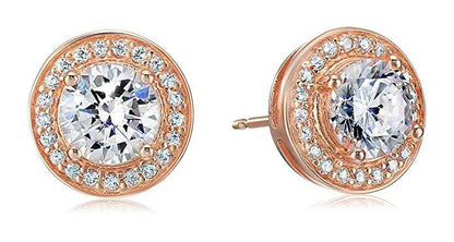 Halo Stud Earrings with Crystals with FREE Gift Box